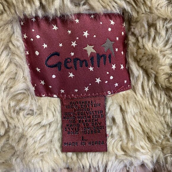 Gemini Cropped Corduroy Faux Jacket Woman's Size L - Picture 2 of 6